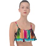 Digital Graphic Clip Art Beach Frill Bikini Top