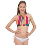 Digital Graphic Clip Art Beach Cross Front Halter Bikini Top