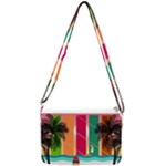 Digital Graphic Clip Art Beach Double Gusset Crossbody Bag