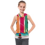 Digital Graphic Clip Art Beach Kids  Sleeveless Hoodie