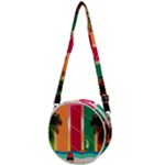 Digital Graphic Clip Art Beach Crossbody Circle Bag