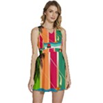 Digital Graphic Clip Art Beach Sleeveless High Waist Mini Dress