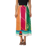 Digital Graphic Clip Art Beach Classic Midi Chiffon Skirt