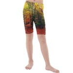 Forest Woods Autumn Nature Kids  Mid Length Swim Shorts