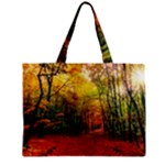 Forest Woods Autumn Nature Zipper Mini Tote Bag