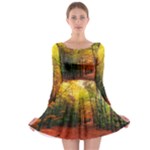 Forest Woods Autumn Nature Long Sleeve Skater Dress