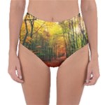 Forest Woods Autumn Nature Reversible High-Waist Bikini Bottoms