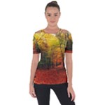 Forest Woods Autumn Nature Shoulder Cut Out Short Sleeve Top