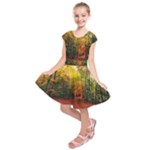 Forest Woods Autumn Nature Kids  Short Sleeve Dress