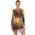 Forest Woods Autumn Nature Asymmetric Cut-Out Shift Dress