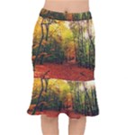 Forest Woods Autumn Nature Short Mermaid Skirt