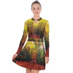 Forest Woods Autumn Nature Long Sleeve Panel Dress