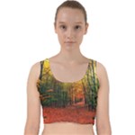 Forest Woods Autumn Nature Velvet Racer Back Crop Top