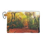 Forest Woods Autumn Nature Canvas Cosmetic Bag (Large)