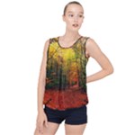 Forest Woods Autumn Nature Bubble Hem Chiffon Tank Top