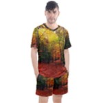 Forest Woods Autumn Nature Men s Mesh T-Shirt and Shorts Set