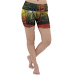 Forest Woods Autumn Nature Lightweight Velour Yoga Shorts