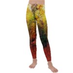 Forest Woods Autumn Nature Kids  Lightweight Velour Leggings