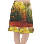 Forest Woods Autumn Nature Fishtail Chiffon Skirt