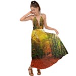 Forest Woods Autumn Nature Backless Maxi Beach Dress