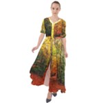 Forest Woods Autumn Nature Waist Tie Boho Maxi Dress