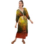 Forest Woods Autumn Nature Grecian Style  Maxi Dress