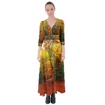 Forest Woods Autumn Nature Button Up Maxi Dress