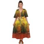 Forest Woods Autumn Nature Kimono Sleeve Boho Dress