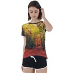 Forest Woods Autumn Nature Short Sleeve Open Back T-Shirt