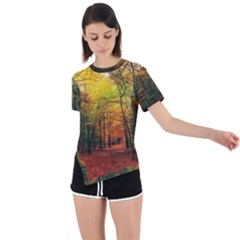 Asymmetrical Short Sleeve Sports T-Shirt 