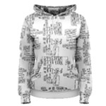 Blackboard Algorithms Black and White Pattern Women s Pullover Hoodie