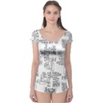 Blackboard Algorithms Black and White Pattern Boyleg Leotard 