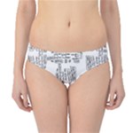 Blackboard Algorithms Black and White Pattern Hipster Bikini Bottoms