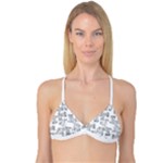 Blackboard Algorithms Black and White Pattern Reversible Tri Bikini Top