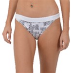 Blackboard Algorithms Black and White Pattern Band Bikini Bottoms