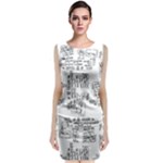 Blackboard Algorithms Black and White Pattern Classic Sleeveless Midi Dress