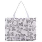 Blackboard Algorithms Black and White Pattern Zipper Medium Tote Bag