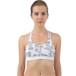 Blackboard Algorithms Black and White Pattern Back Web Sports Bra