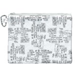 Blackboard Algorithms Black and White Pattern Canvas Cosmetic Bag (XXL)