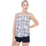 Blackboard Algorithms Black and White Pattern Bubble Hem Chiffon Tank Top