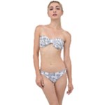 Blackboard Algorithms Black and White Pattern Classic Bandeau Bikini Set