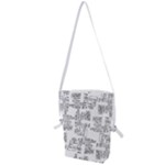 Blackboard Algorithms Black and White Pattern Folding Shoulder Bag