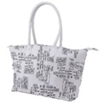 Blackboard Algorithms Black and White Pattern Canvas Shoulder Bag