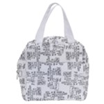 Blackboard Algorithms Black and White Pattern Boxy Hand Bag