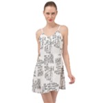 Blackboard Algorithms Black and White Pattern Summer Time Chiffon Dress