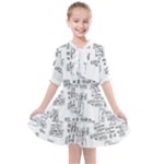 Blackboard Algorithms Black and White Pattern Kids  All Frills Chiffon Dress