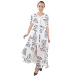 Blackboard Algorithms Black and White Pattern Waist Tie Boho Maxi Dress