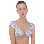 Blackboard Algorithms Black and White Pattern Cap Sleeve Ring Bikini Top