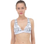 Blackboard Algorithms Black and White Pattern Classic Banded Bikini Top