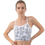 Blackboard Algorithms Black and White Pattern Mini Tank Bikini Top